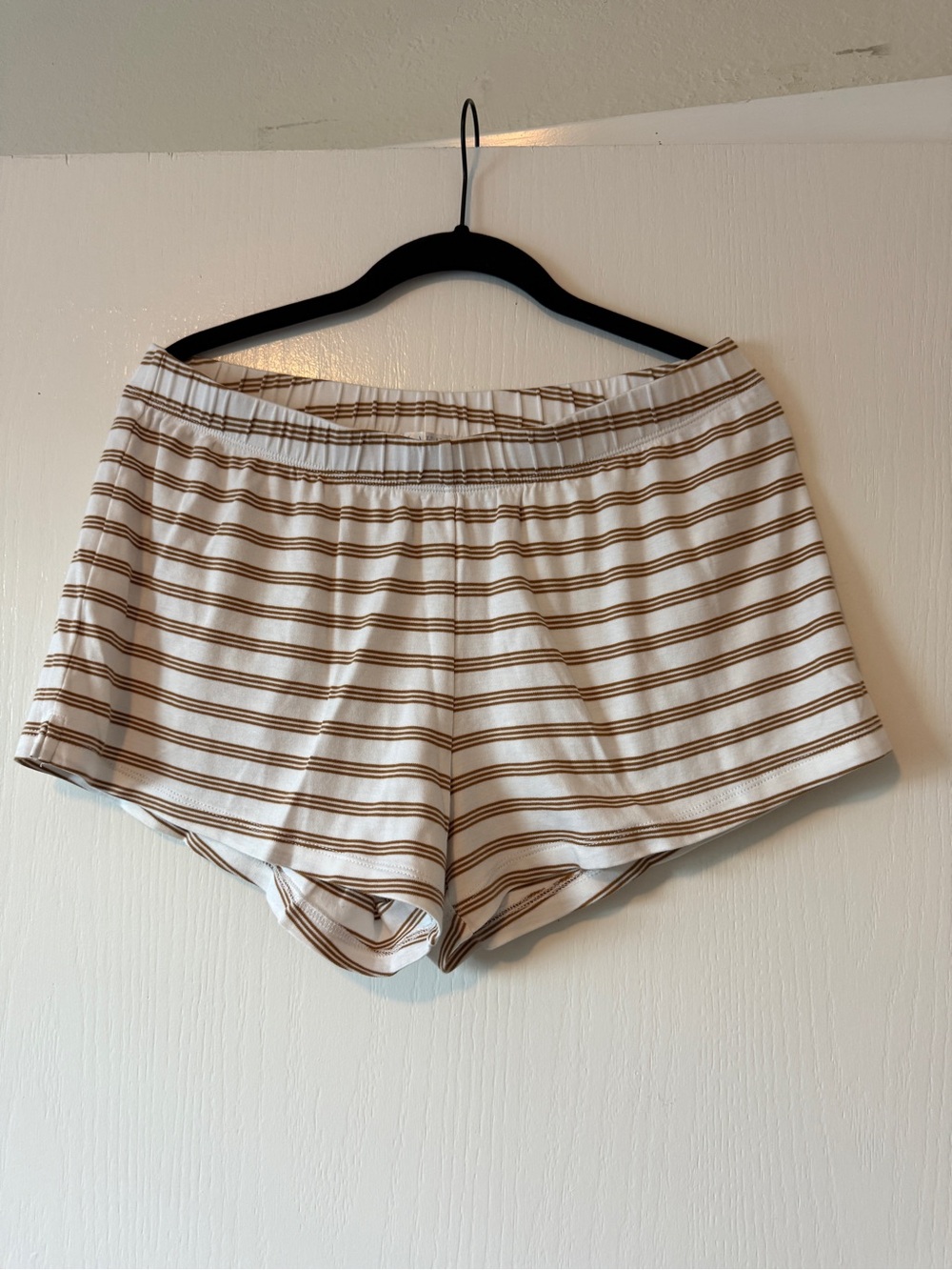 Striped Cream & Brown Lounge Shorts